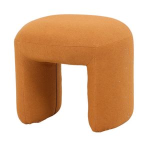 6 Puff Refugio Rivatti 42 cm -Altura- Estofado em Boucle Laranja Entardecer